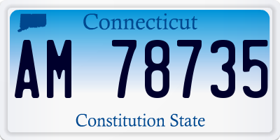CT license plate AM78735