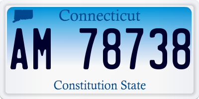 CT license plate AM78738