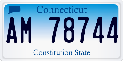 CT license plate AM78744