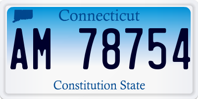 CT license plate AM78754