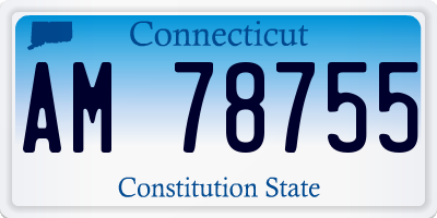 CT license plate AM78755