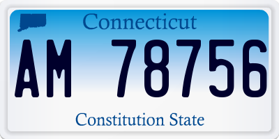 CT license plate AM78756