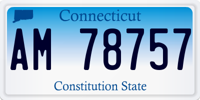 CT license plate AM78757