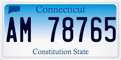 CT license plate AM78765