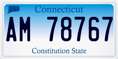 CT license plate AM78767