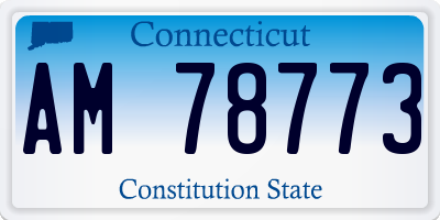 CT license plate AM78773