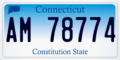 CT license plate AM78774