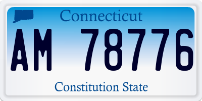 CT license plate AM78776