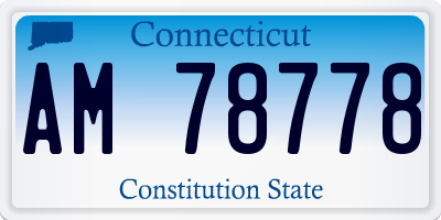 CT license plate AM78778