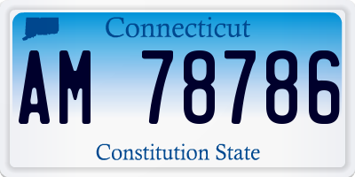 CT license plate AM78786