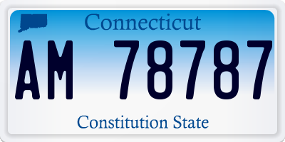 CT license plate AM78787