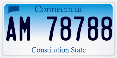 CT license plate AM78788
