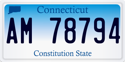 CT license plate AM78794