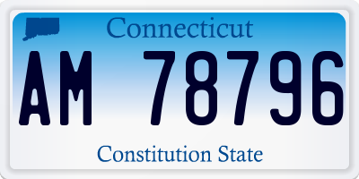 CT license plate AM78796