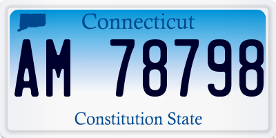 CT license plate AM78798