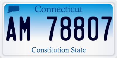 CT license plate AM78807