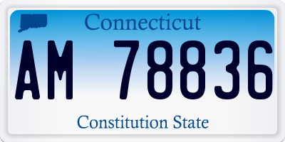 CT license plate AM78836