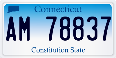 CT license plate AM78837