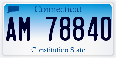 CT license plate AM78840
