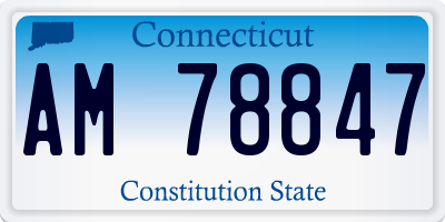 CT license plate AM78847