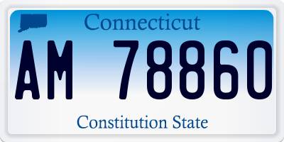 CT license plate AM78860