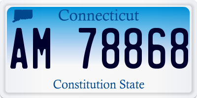 CT license plate AM78868