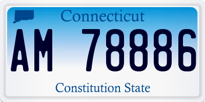CT license plate AM78886
