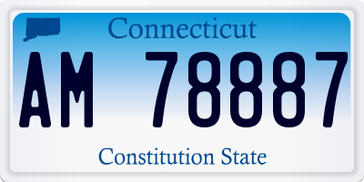CT license plate AM78887