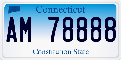 CT license plate AM78888
