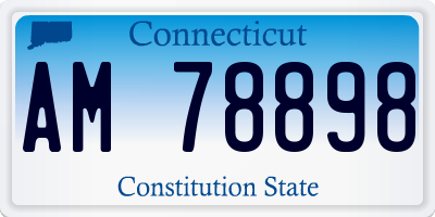 CT license plate AM78898