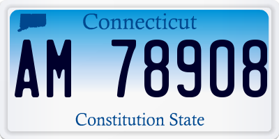 CT license plate AM78908