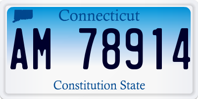 CT license plate AM78914