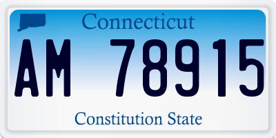 CT license plate AM78915