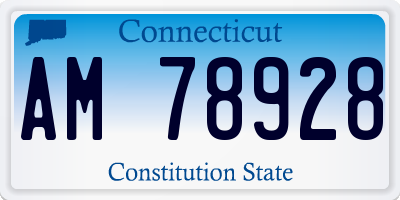 CT license plate AM78928