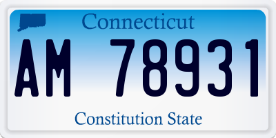CT license plate AM78931