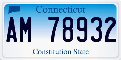 CT license plate AM78932