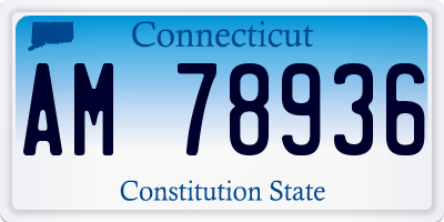CT license plate AM78936
