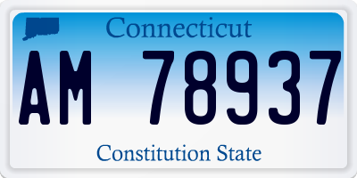 CT license plate AM78937