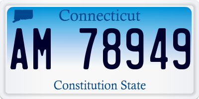 CT license plate AM78949