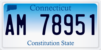 CT license plate AM78951