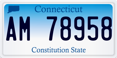 CT license plate AM78958