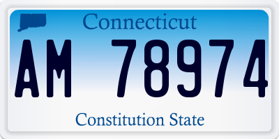 CT license plate AM78974