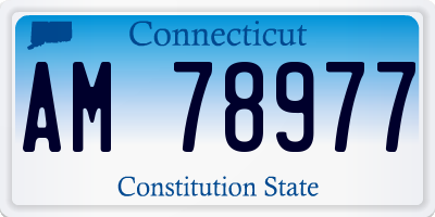 CT license plate AM78977