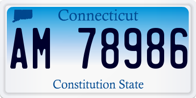 CT license plate AM78986