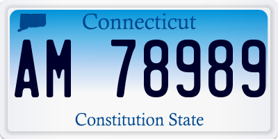 CT license plate AM78989