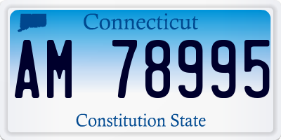 CT license plate AM78995