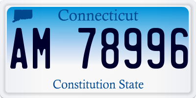 CT license plate AM78996