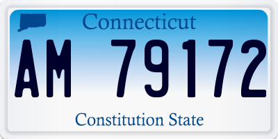 CT license plate AM79172