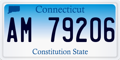 CT license plate AM79206
