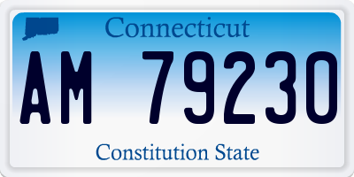 CT license plate AM79230